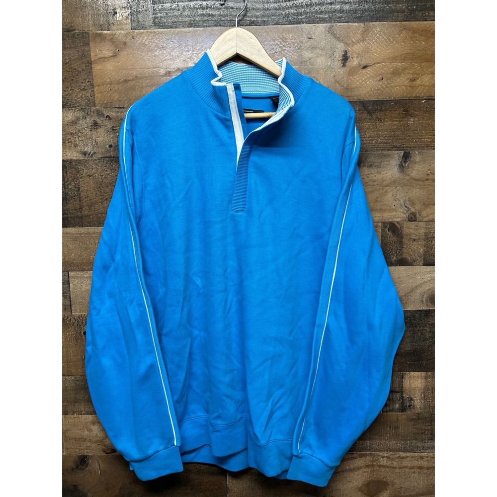 Carnoustie Men's Blue 1/4‎ Zip Pullover Sweatshirt 100% Pima Cotton XXL TTG